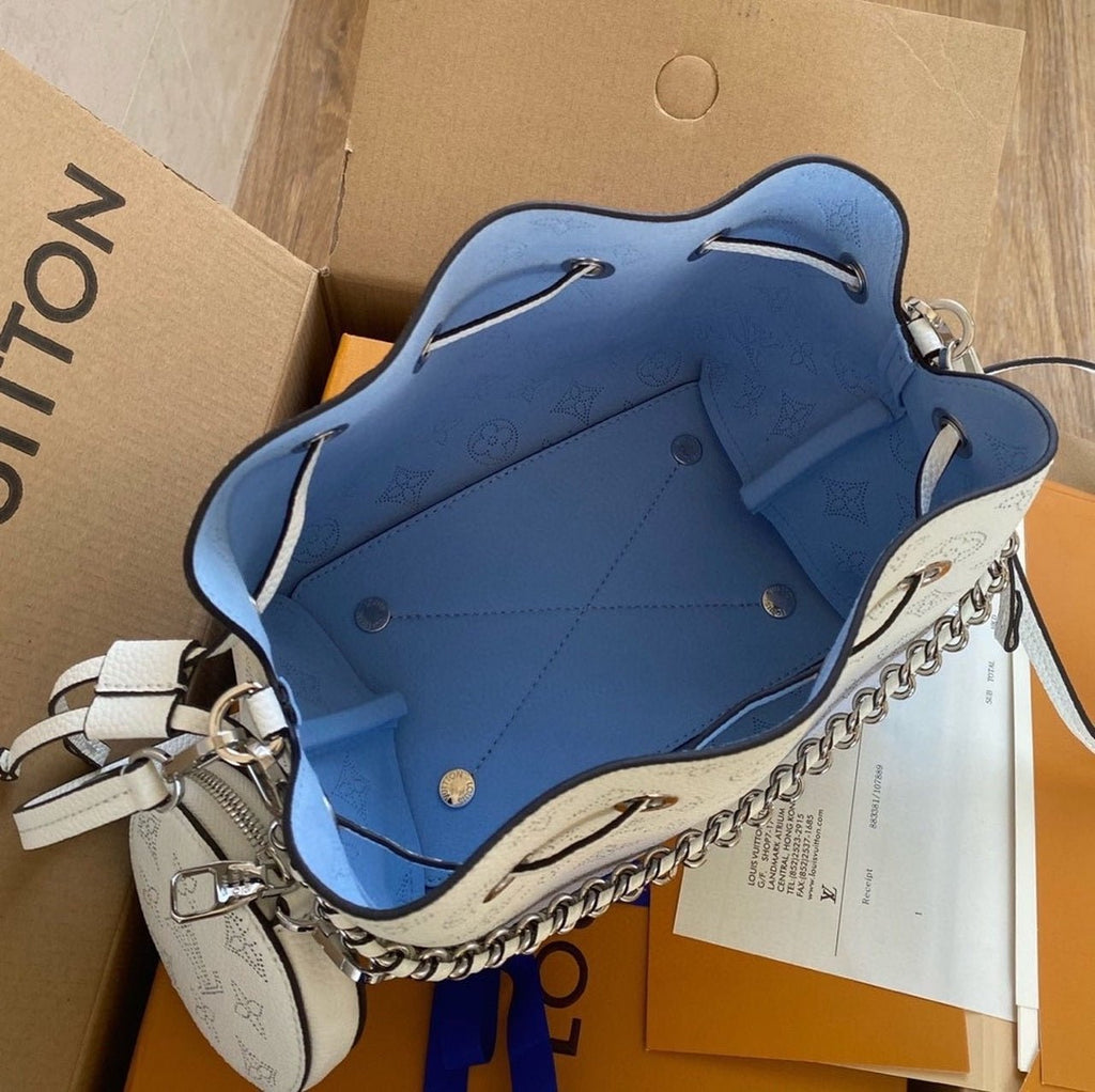 Louis Vuitton Bella Bucket Bag 22cm Mahina Calfskin Leather Spring/Summer Collection M57855 Light Blue