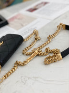 Chanel Flap Bag Mini Gold 12cm Black