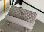 Chanel Classic Flapbag Gold Hardware 26cm Grey