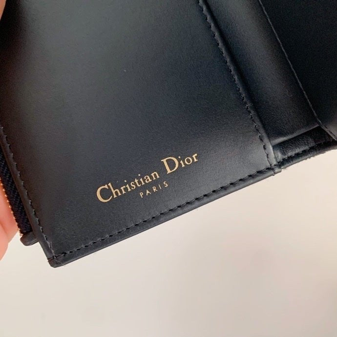 Christian Dior Saddle Blue Flap Card Holder 11cm