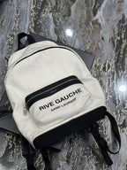 Saint Laurent City Backpack In Canvas Unisex 35cm White