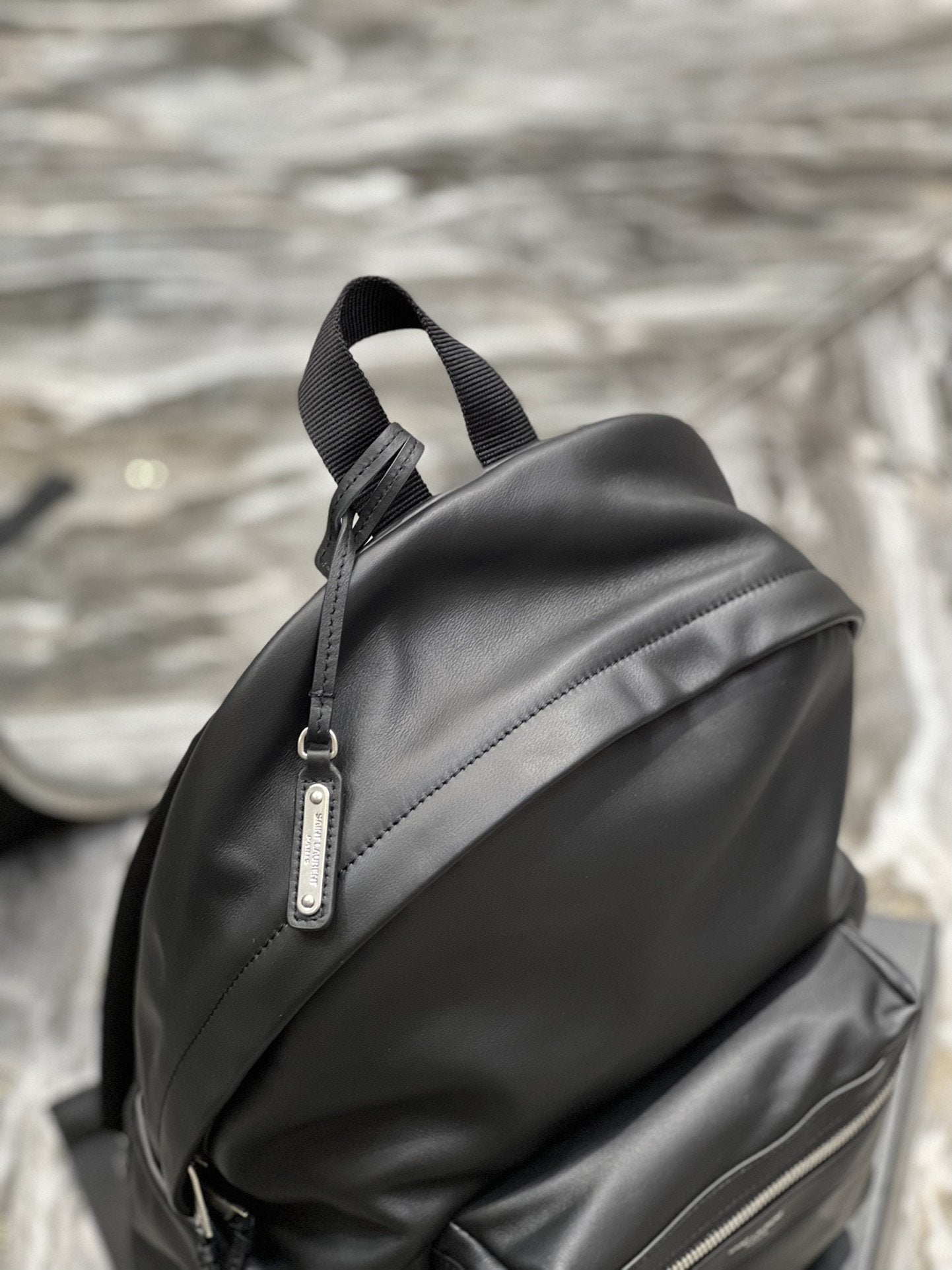 Saint Laurent City Backpack In Unisex 35cm Black