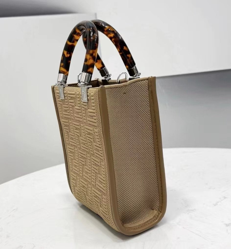 Fendi Mini Sunshine Shopper 18cm Brown