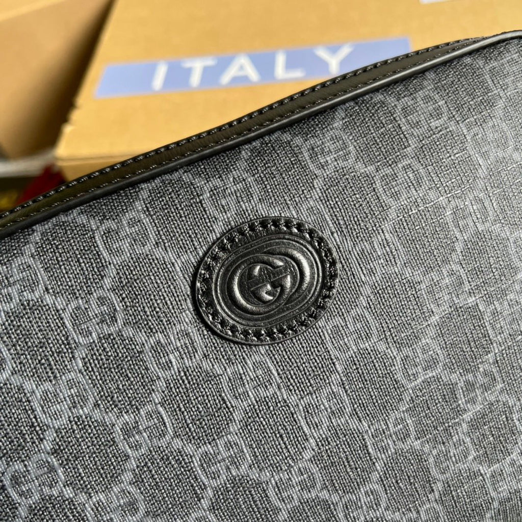 Gucci Shoulder Bag With Interlocking G Black GG Supreme Canvas For Women 9.6in/24.5cm