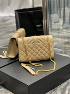 Saint Laurent Small Bag In Mix Matelasse 21cm Beige