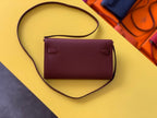 Hermes Kelly Wallet To Go Woc Epsom Wine For Women, Women’s Wallet 8.3in/21cm