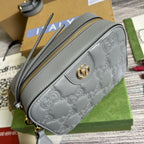 Gucci Matelasse Shoulder Bag Grey For Women, Women’s Bags 8.5in/22cm