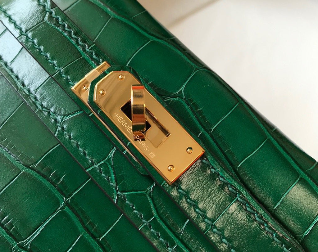 Hermes Mini Kelly 19 Green Crocodile Bag For Women, Women’s Handbags, Shoulder Bags 7.5in/19cm