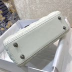 Christian Dior Lady Dior Bag Metal Hardware Spring Collection 20cm White