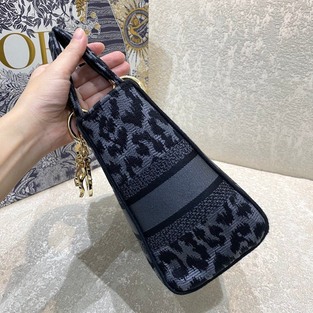 Christian Dior Medium Lady D-Lite Bag 24cm Leopard