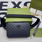 Gucci Shoulder Bag With Interlocking G Black GG Supreme Canvas For Women 9.6in/24.5cm