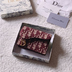 Christian Dior Oblique Saddle Red Wallet 11cm