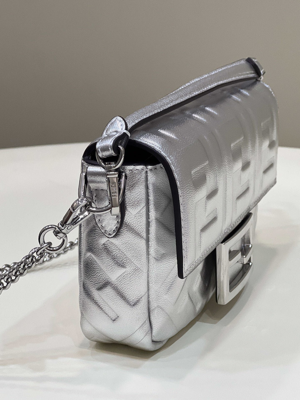 Fendi Baguette Bag 19cm Silver