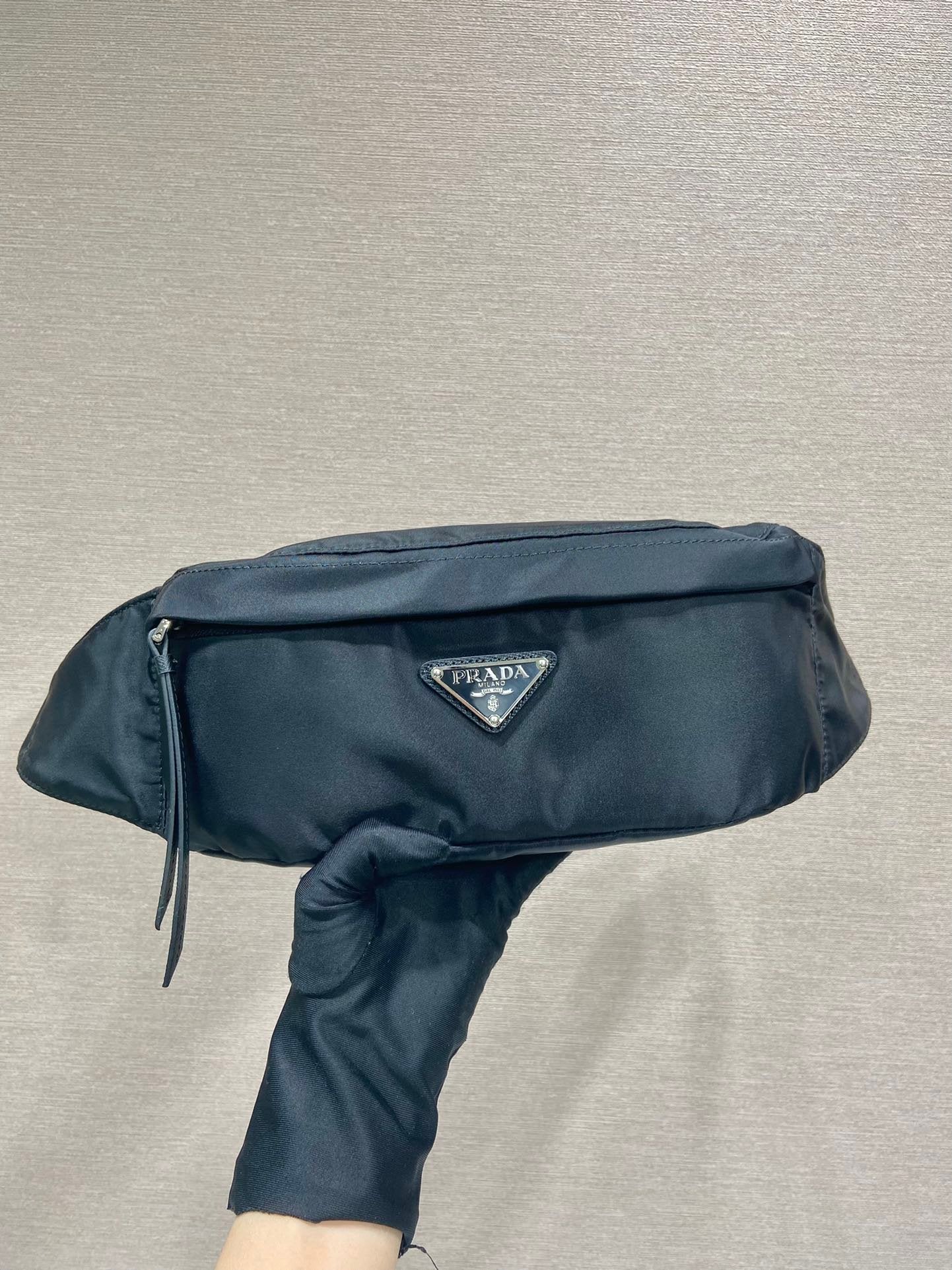 Prada Re-Nylon And Saffiano Belt Bag Black For Women, Women’s Bags 10.2in/26cm