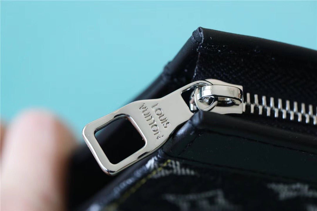 Louis Vuitton Pochette Voyage MM Monogram Drip Black By Nigo For Pre-Spring, Men’s Travel Accessories 27cm LV M45961