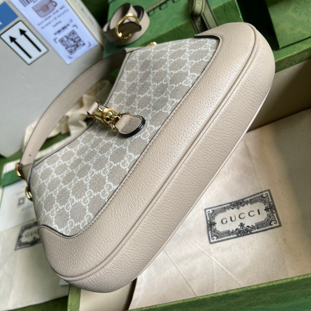 Gucci Jackie 1961 Small GG Shoulder Bag Beige For Women, Women’s Bags 11in/28cm