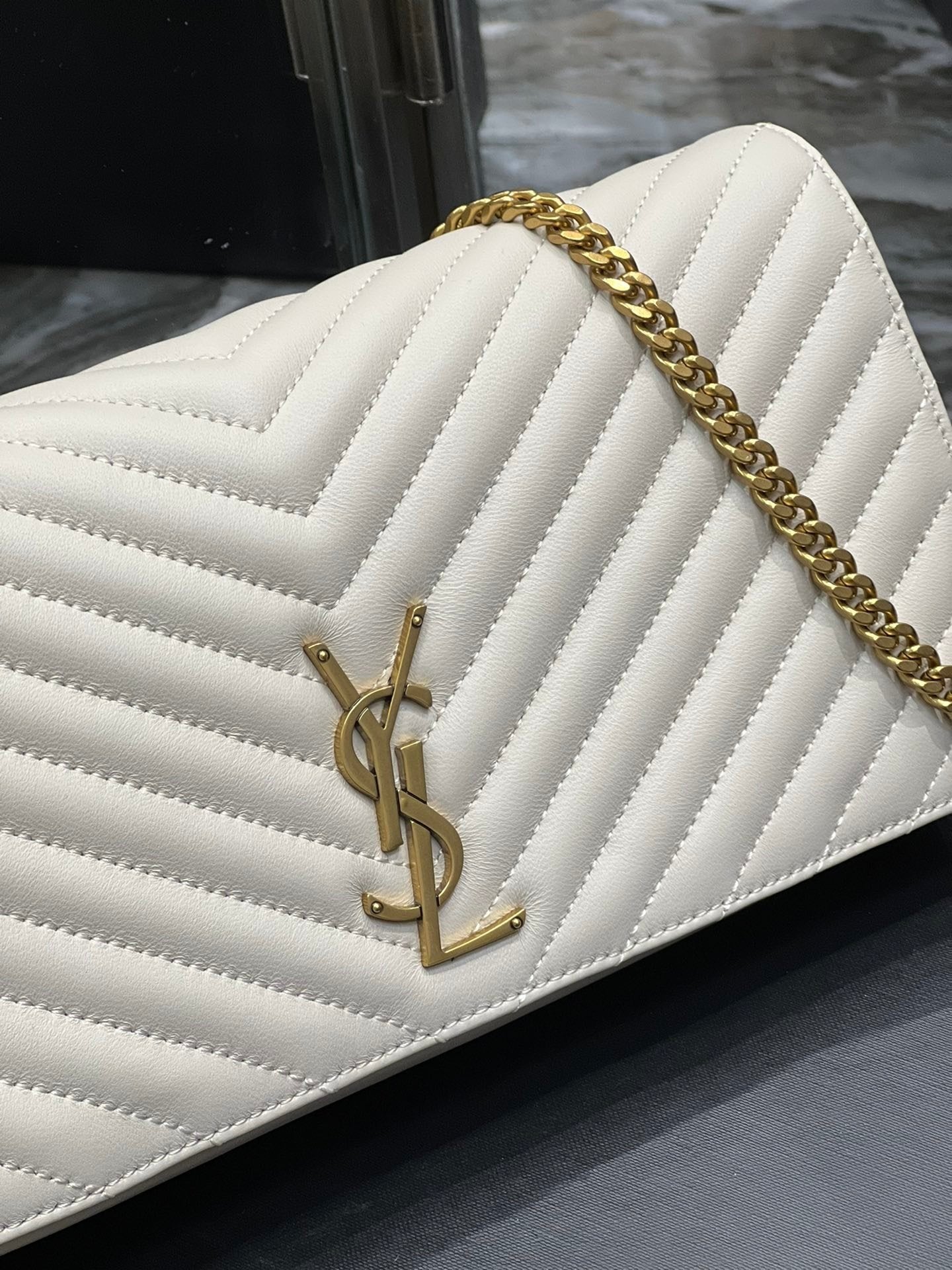 Saint Laurent Kata 99 Chain Bag With Gold Hardware 26cm