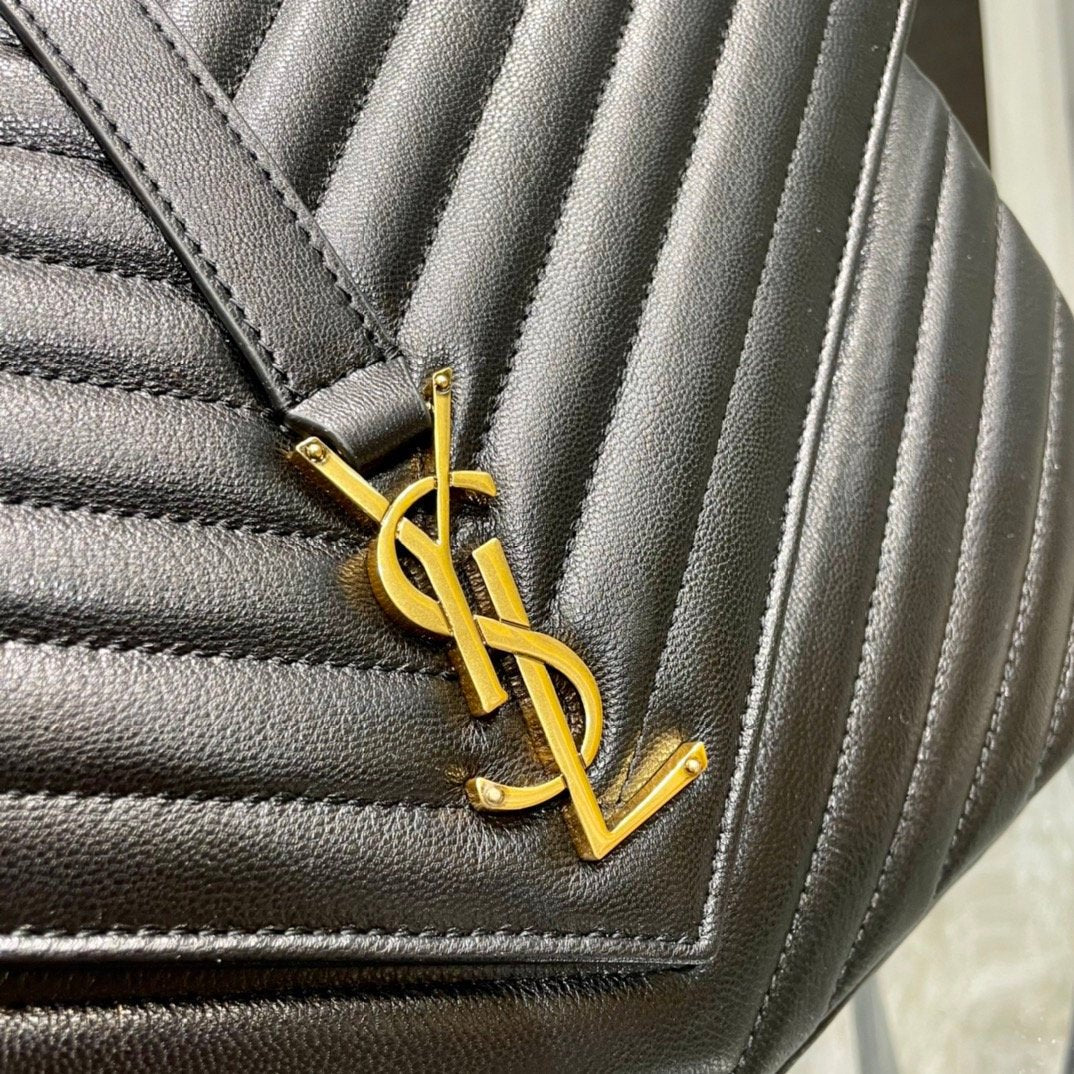 Saint Laurent College Large Chain Bag With Gold Hardware 32cm