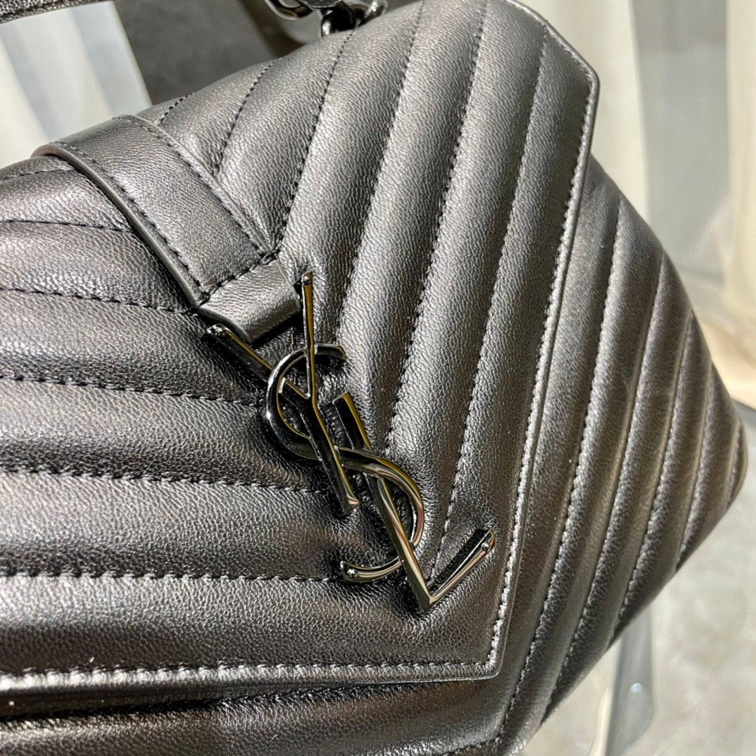 Saint Laurent College Medium Chain Bag With Black Hardware 24cm