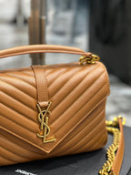 Saint Laurent College Medium Chain Bag With Gold Hardware 24cm