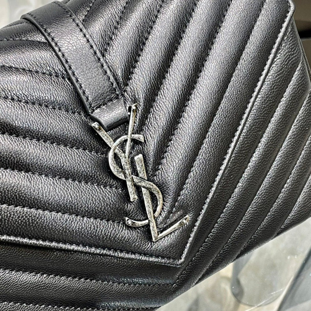Saint Laurent College Medium Chain Bag With Silver Hardware 24cm