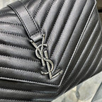 Saint Laurent College Medium Chain Bag With Silver Hardware 24cm