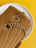 Saint Laurent Loulou Medium Chain Bag With Gold Hardware 31cm