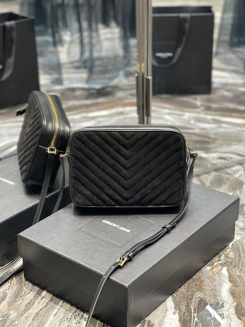 Saint Laurent Lou Camera Bag With Gold Hardware 23cm