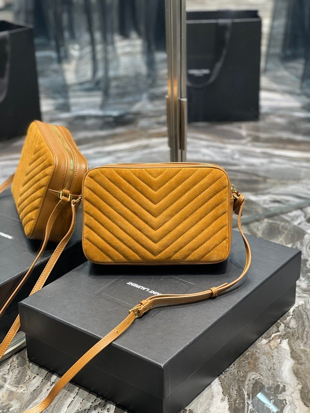 Saint Laurent Lou Camera Bag With Gold Hardware 23cm