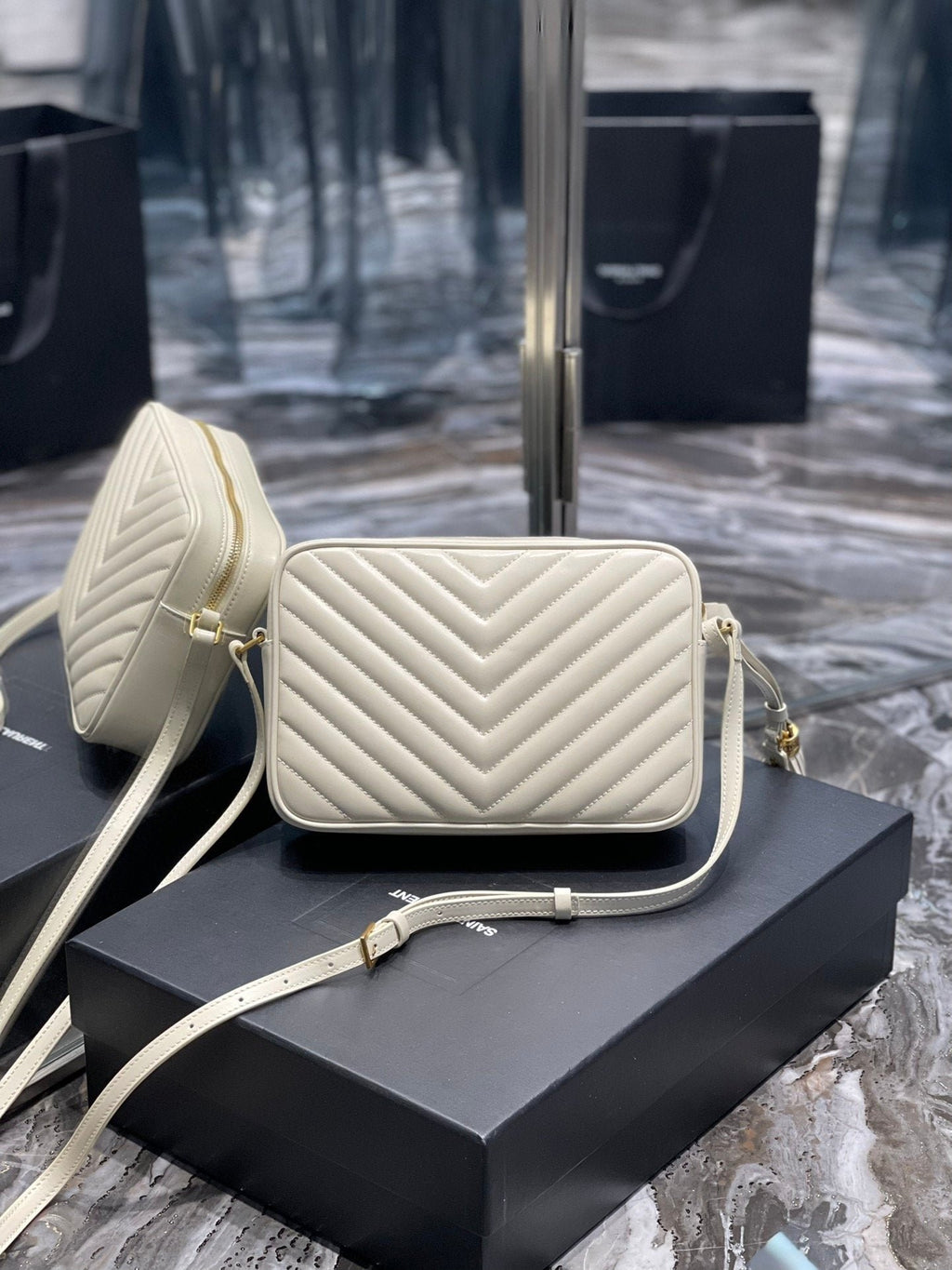 Saint Laurent Lou Camera Bag With Gold Hardware 23cm