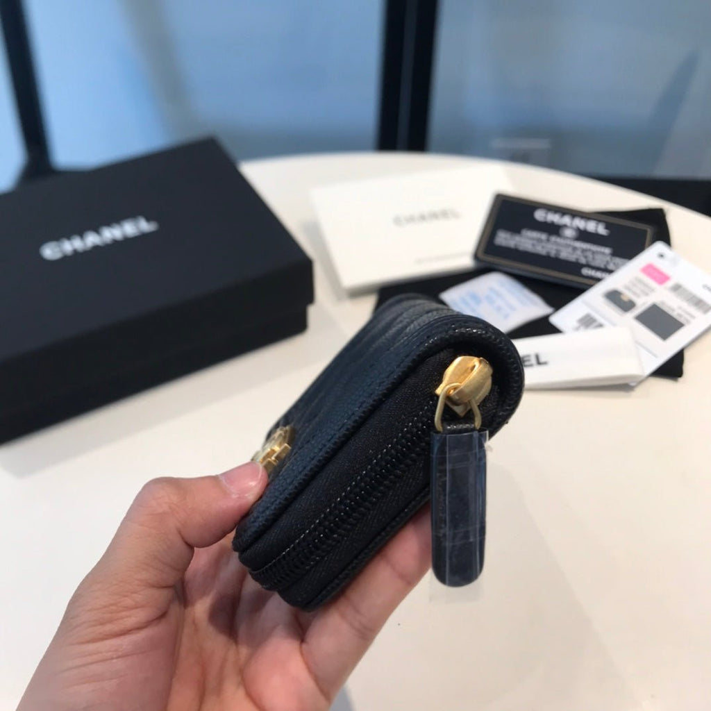 CO-CO Chanel Pocket Wallet With Gold Hardware 12cm