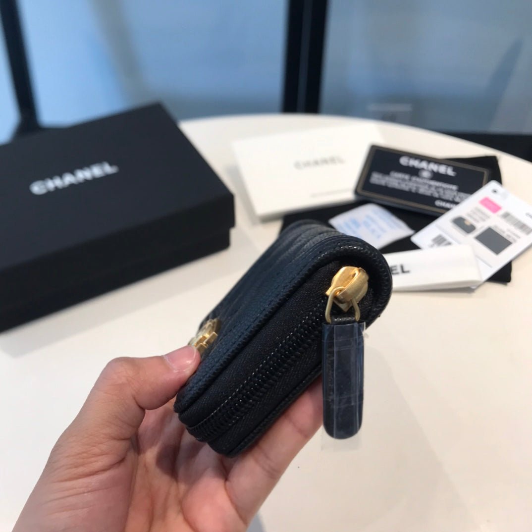 CO-CO Chanel Pocket Wallet With Gold Hardware 12cm