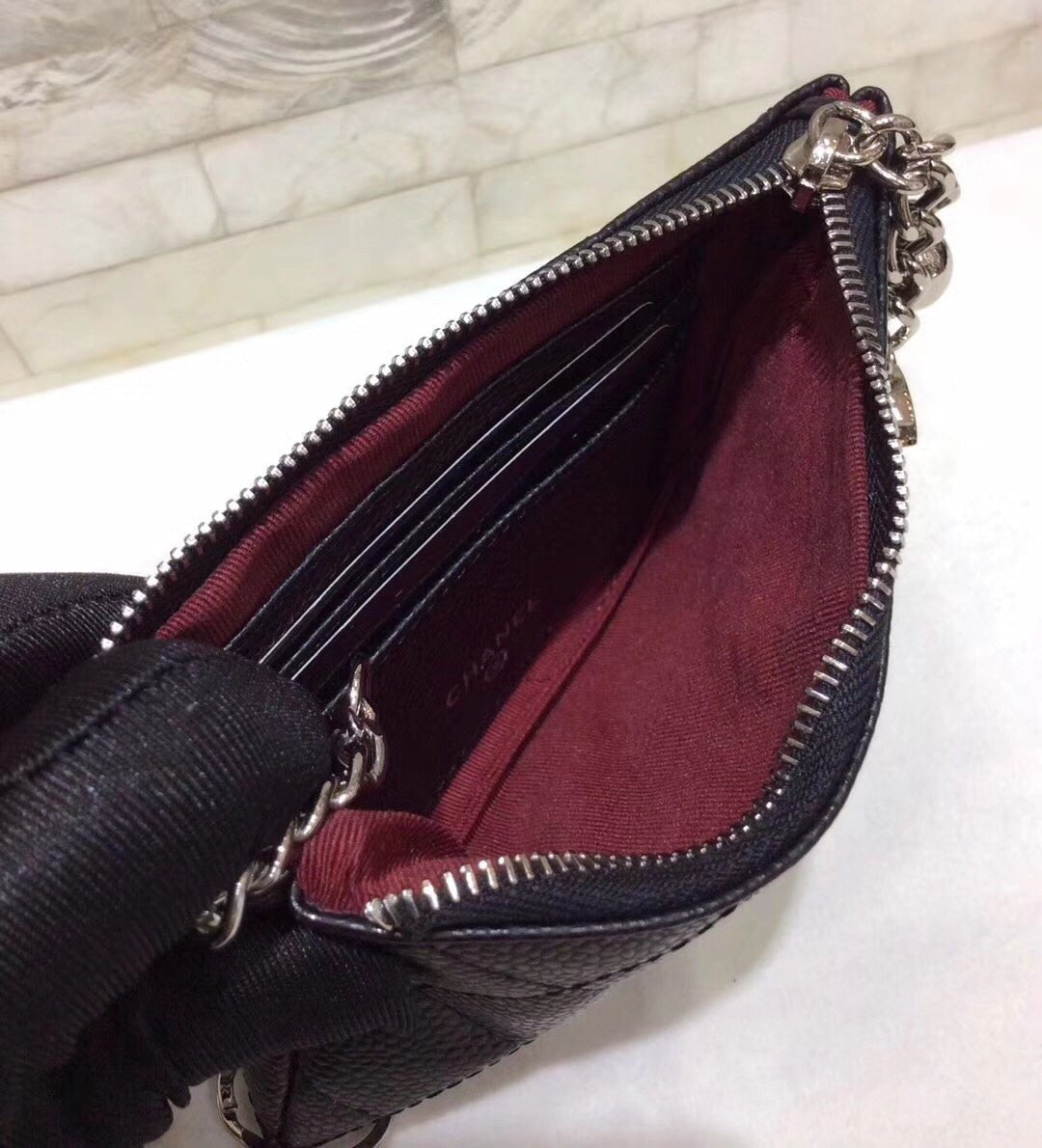CO-CO Chanel Clutch With Silver Hardware 14cm