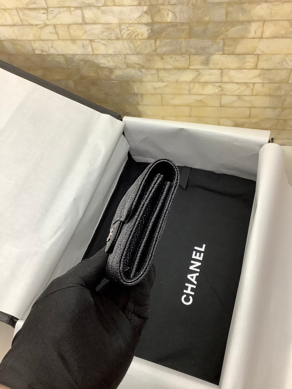 CO-CO Chanel Classic Card Holder With Silver Hardware 11cm
