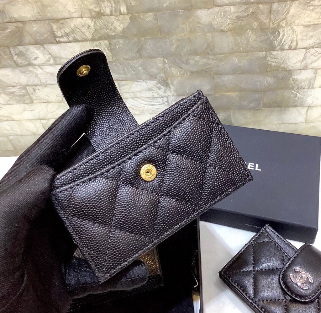 CO-CO Chanel Card Holder With Gold Hardware 10cm