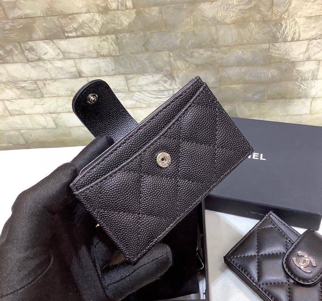 CO-CO Chanel Card Holder With Silver Hardware 10cm