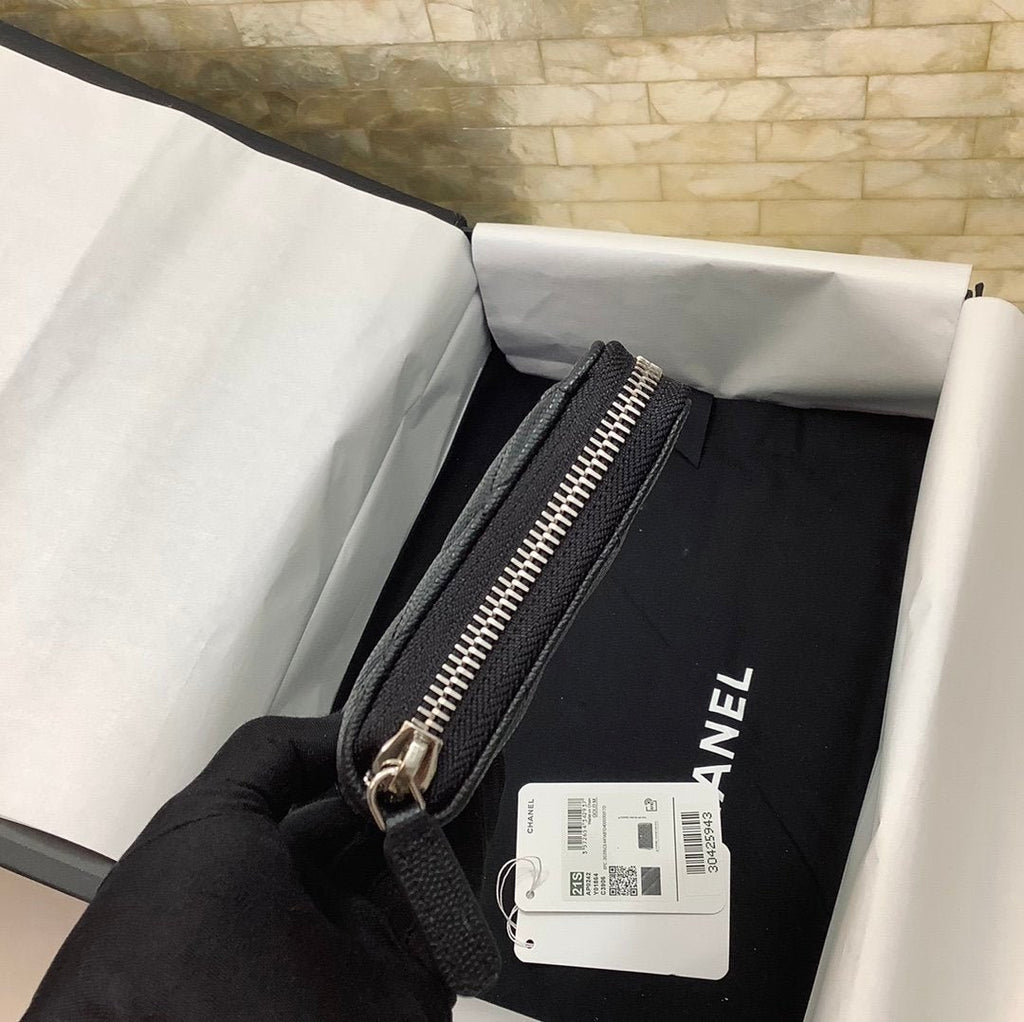 CO-CO Chanel Long Wallet With Silver Hardware 19cm