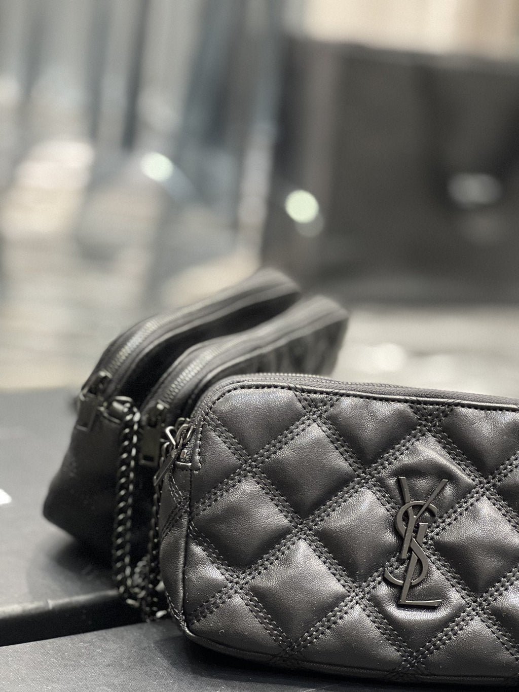 Saint Laurent Becky Double-Zip Pouch 19cm
