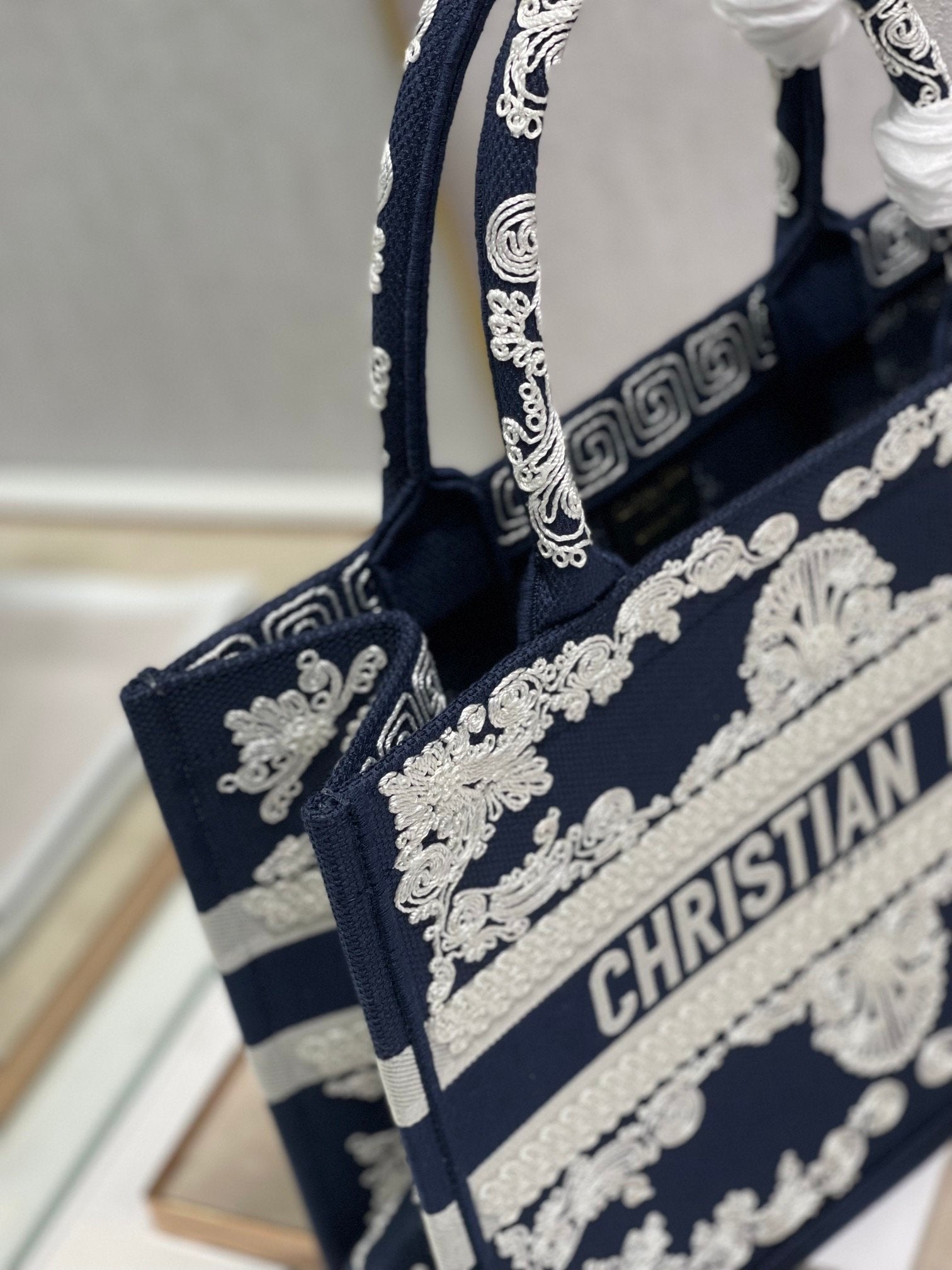 Christina Dior Medium Book Tote Bag 36cm Black