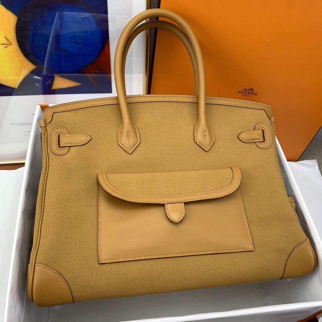 Hermes Birkin Cargo 35 Beige, Silver Toned Hardware Bag For Women, Women’s Handbags, Shoulder Bags 13.8in/35cm
