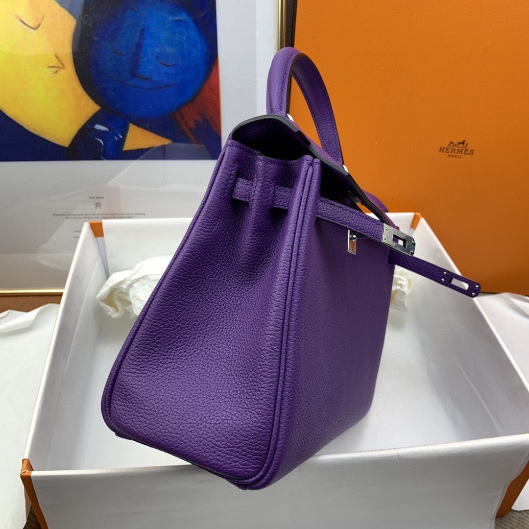Hermes Kelly 25 Retourne Togo Purple Bag For Women, Women’s Handbags, Shoulder Bags 10in/25cm