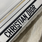 Christian Dior Medium Vibe Zip Bowling Bag 34cm White
