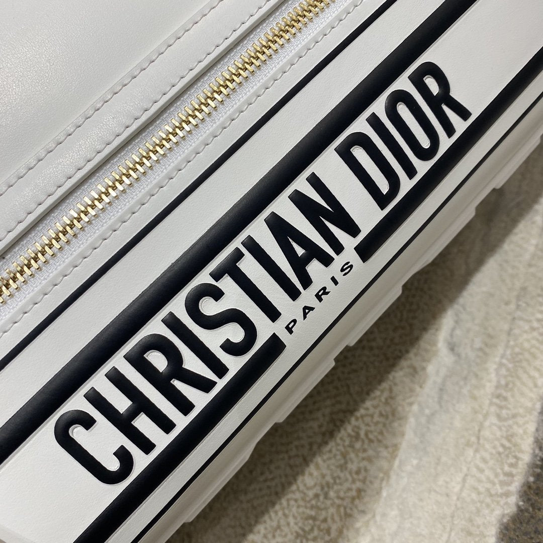 Christian Dior Medium Vibe Zip Bowling Bag 34cm White