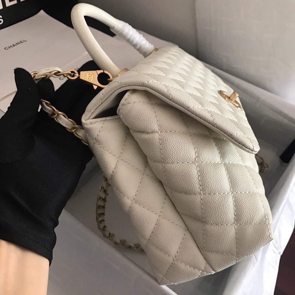 Chanel Coco Handle Bag 28cm White