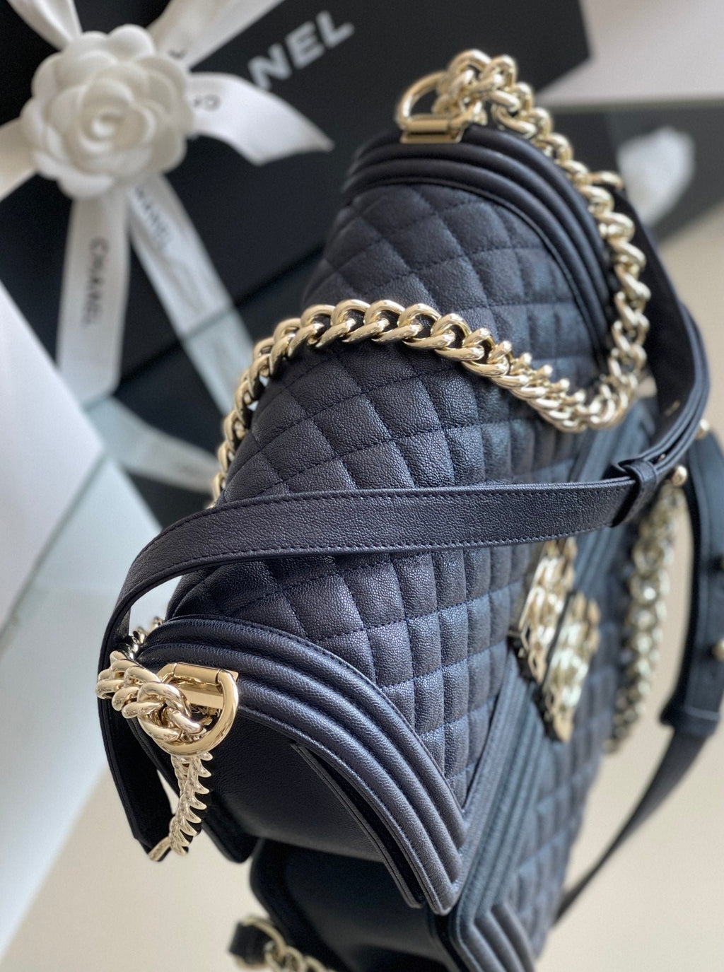 Chanel Medium Classic Flapbag 25cm Dark Blue