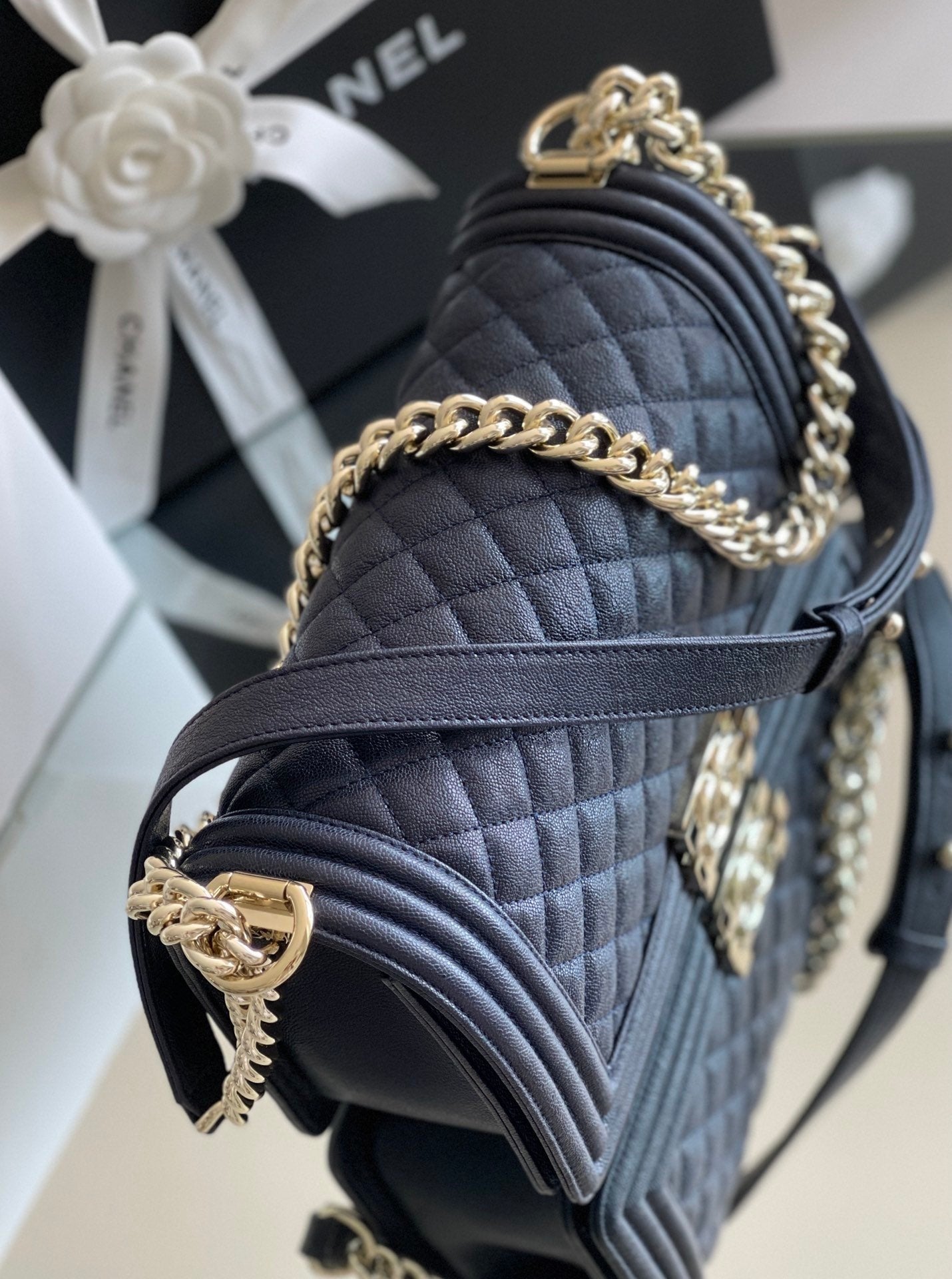 Chanel Medium Classic Flapbag 25cm Dark Blue
