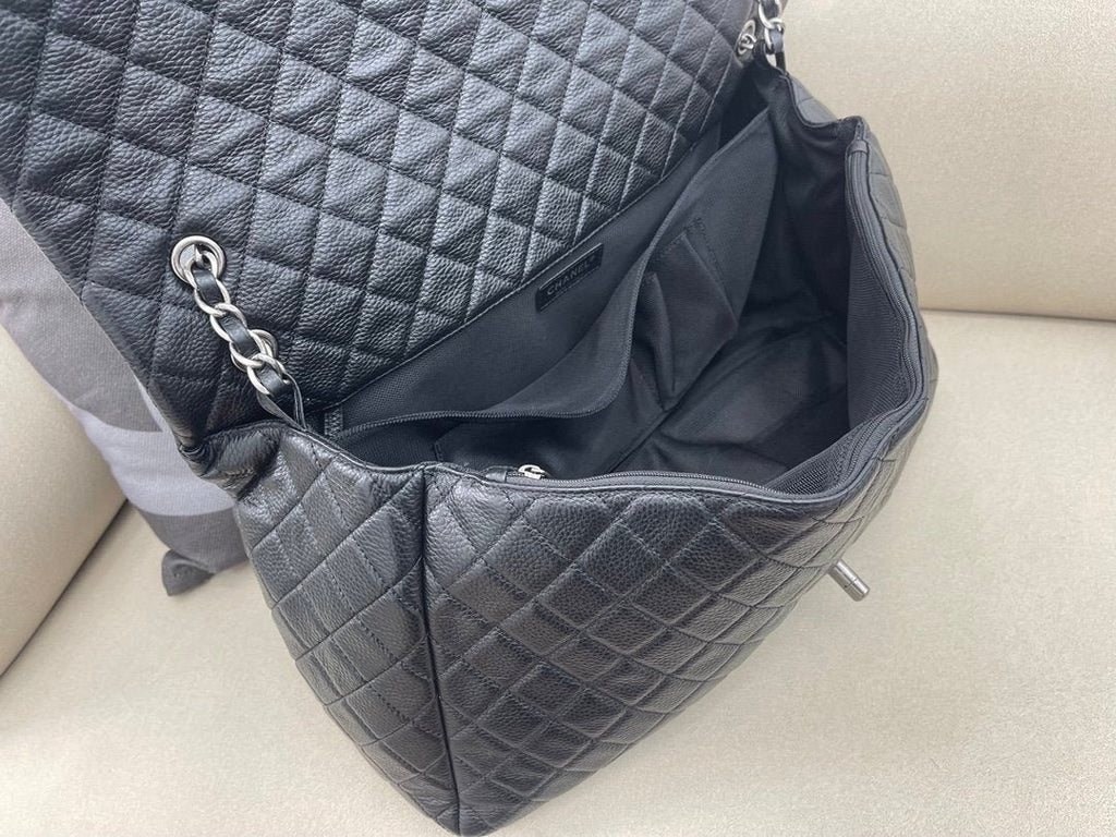 Chanel CoCo Luggage Silver Toned Hardware 46cm Black