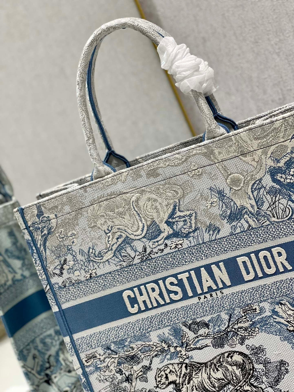 Christina Dior Book Tote Bag 41 cm Blue