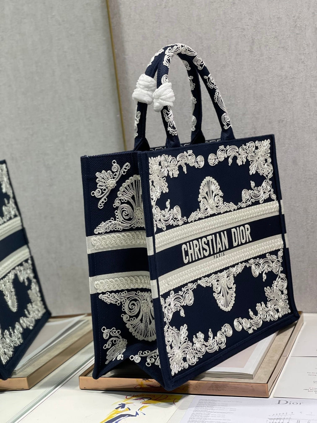 Christina Dior Book Tote Bag 41cm Black