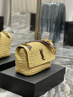 Saint Laurent Niki Medium Chain Bag In Rafia For Women 28cm Brown YSL 633187GG66W7069